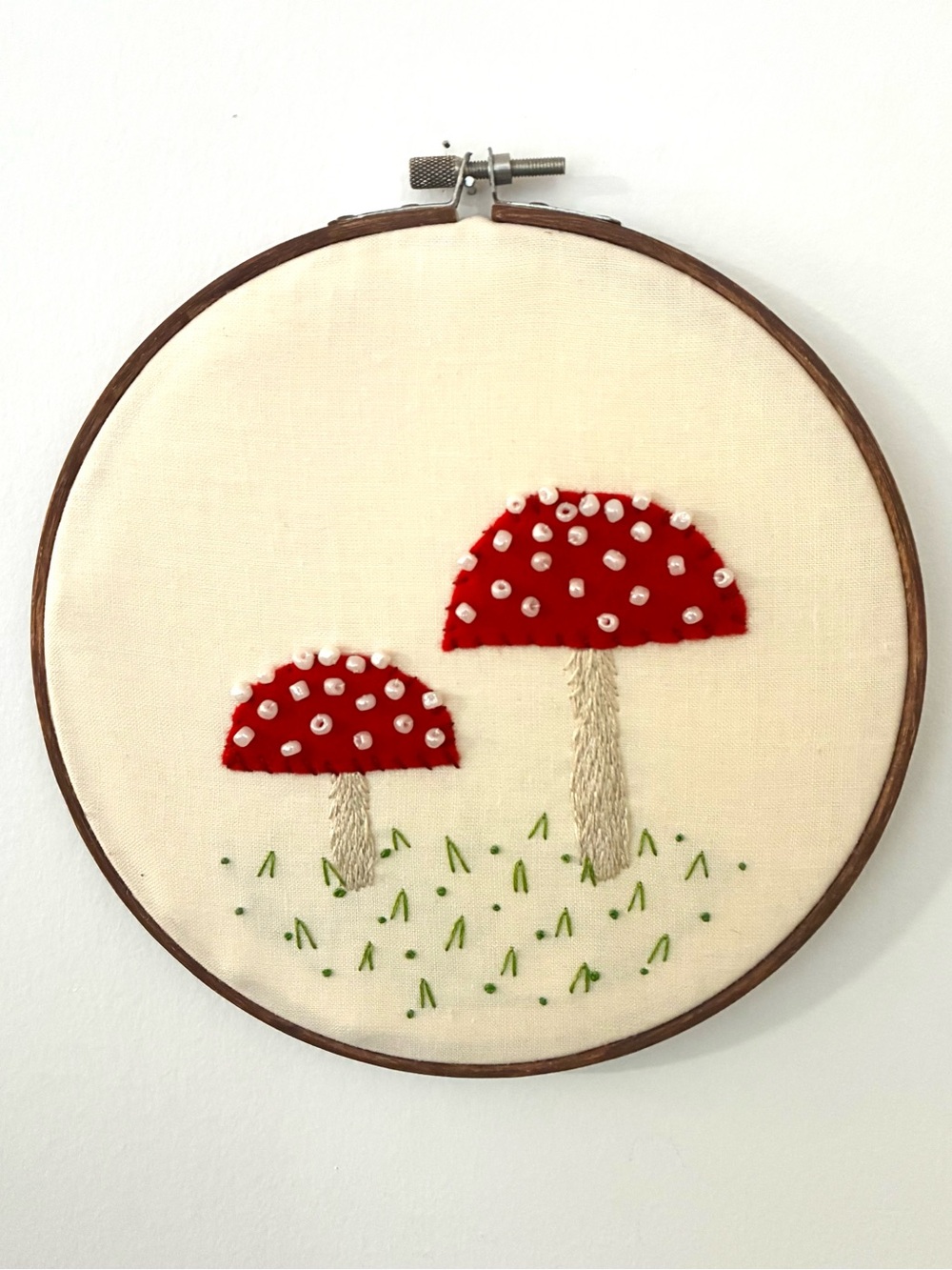 Mushrooms Amanita embroidery